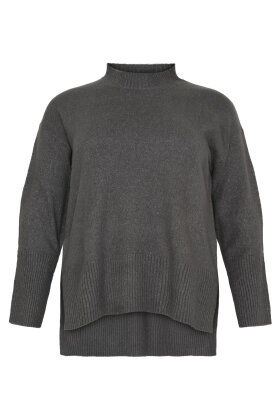 No.1 by OX - Turtle Neck Strik Sweater - Grå No.1 by OX - Turtle Neck Strik Sweater - Grå