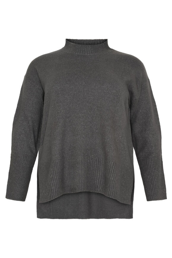 No.1 by OX - Turtle Neck Strik Sweater - Grå