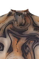 No.1 by OX - Elegant Bluse - Swirl Print - Sort & Brun