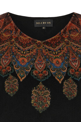 No.1 by OX - Mønstret Pullover - Sort No.1 by OX - Mønstret Pullover - Sort