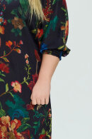 No.1 by OX - Elegant Blomsterprint Kjole - Sort