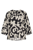 No.1 by OX - Bluse - Splatter Print - Sort