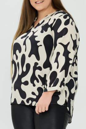 No.1 by OX - Bluse - Splatter Print - Sort No.1 by OX - Bluse - Splatter Print - Sort