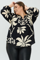 No.1 by OX - Bladprint Bluse - Sort