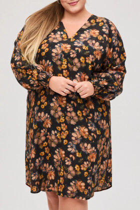 No.1 by OX - Blomstret Kjole - V-hals - Multifarvet No.1 by OX - Blomstret Kjole - V-hals - Multifarvet