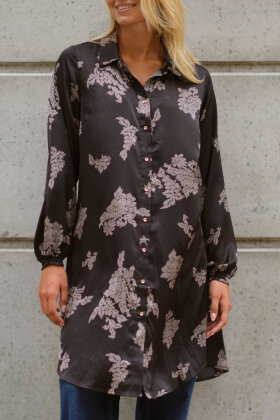 Prepair - Silje Dress - Print Skjortekjole - Sort Prepair - Silje Dress - Print Skjortekjole - Sort