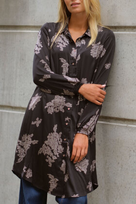 Prepair - Silje Dress - Print Skjortekjole - Sort Prepair - Silje Dress - Print Skjortekjole - Sort