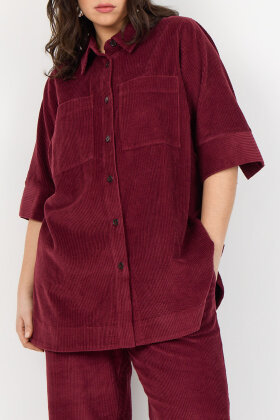 Wasabiconcept - WA-Nadin 2 - Fløjls Skjorte - Mørkerød Wasabiconcept - WA-Nadin 2 - Fløjls Skjorte - Mørkerød