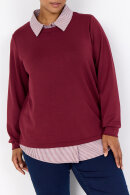 Wasabiconcept - WA-Sabina 63 Sweatshirt m/Skjortekrave - Mørkerød