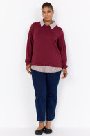 Wasabiconcept - WA-Sabina 63 Sweatshirt m/Skjortekrave - Mørkerød