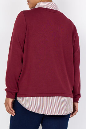 Wasabiconcept - WA-Sabina 63 Sweatshirt m/Skjortekrave - Mørkerød Wasabiconcept - WA-Sabina 63 Sweatshirt m/Skjortekrave - Mørkerød