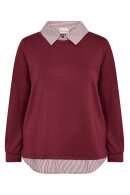 Wasabiconcept - WA-Sabina 63 Sweatshirt m/Skjortekrave - Mørkerød