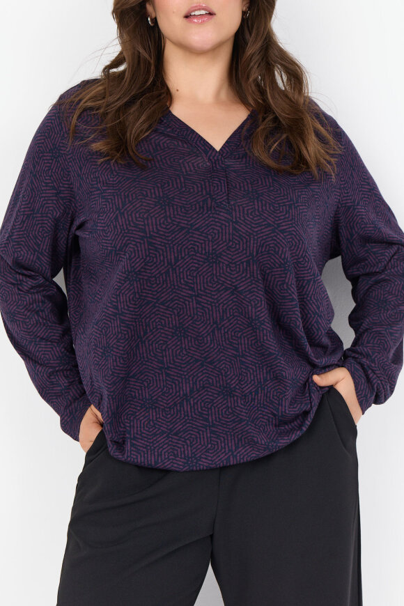 Wasabiconcept - WA-Sonny 1 - Printbluse - Mørkeblå Wasabiconcept - WA-Sonny 1 - Printbluse - Mørkeblå