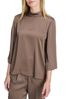Betty Barclay - Tutleneck Satin Bluse - Taupe Betty Barclay - Tutleneck Satin Bluse - Taupe