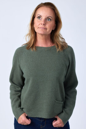 Lind - LiEva - Vamset Raglan Strik - Grøn