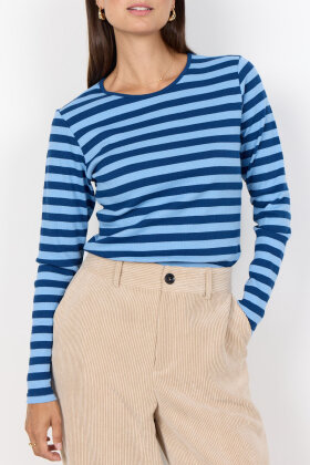 SoyaConcept - SC-Iridi 1- Let Ribstrik Bluse - Blå