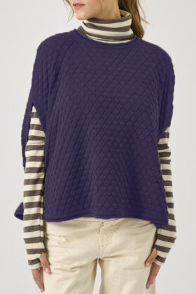 Lind - LiMargit Poncho Strik - Mørkeblå