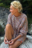 Lind - Lene Beier - Sommerhus - Strikbluse - Multicolor Lind - Lene Beier - Sommerhus - Strikbluse - Multicolor