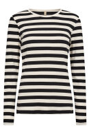 SoyaConcept - SC-Iridi 1- Let Ribstrik Bluse - Sort