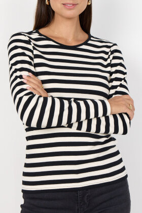 SoyaConcept - SC-Iridi 1- Let Ribstrik Bluse - Sort