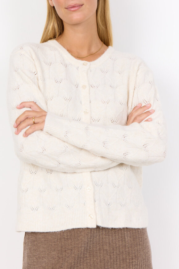 SoyaConcept - SC-Viki 2 - Cardigan Finstrik - Cream Melange SoyaConcept - SC-Viki 2 - Cardigan Finstrik - Cream Melange