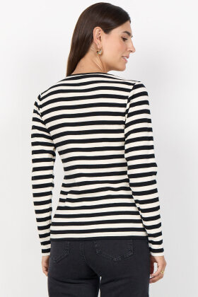 SoyaConcept - SC-Iridi 1- Let Ribstrik Bluse - Sort