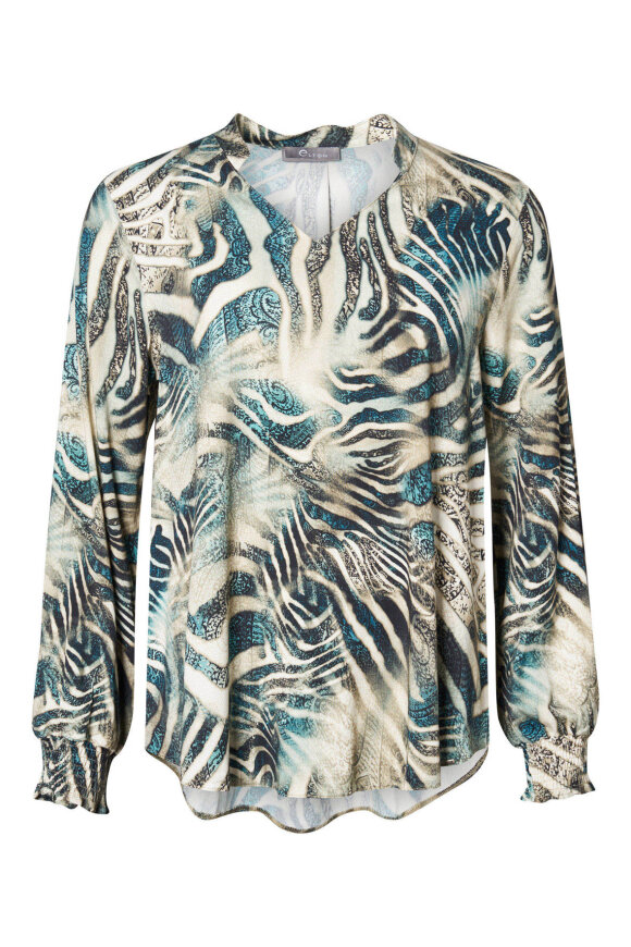 Elton - ETParis Print Bluse - Grå Elton - ETParis Print Bluse - Grå