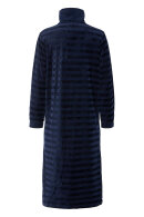 Damella - Stribet Velour Kåbe - m/ Lynlås - Navy
