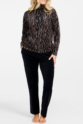 Damella - Velour Hjemmesæt - Sort & Nougat Damella - Velour Hjemmesæt - Sort & Nougat