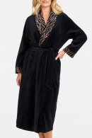 Damella - Velour Print Kåbe -  Sort & Nougat