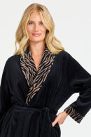 Damella - Velour Print Kåbe -  Sort & Nougat