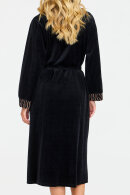 Damella - Velour Print Kåbe -  Sort & Nougat