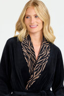 Damella - Velour Print Kåbe -  Sort & Nougat