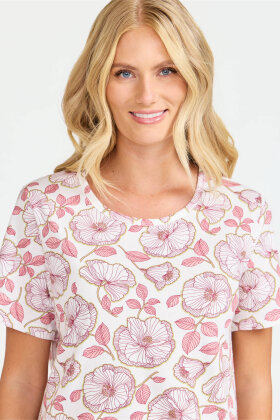 Damella - Natkjole Blomstret Serie - Rosa