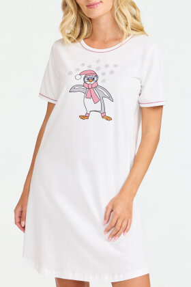 Damella - Natkjole Pingving - Hvid Damella - Natkjole Pingving - Hvid