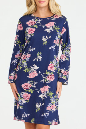 Damella - Natkjole Blomsterprint - Navy Damella - Natkjole Blomsterprint - Navy