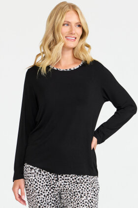 Damella - Bambus Pyjamas - Sort & Nougat