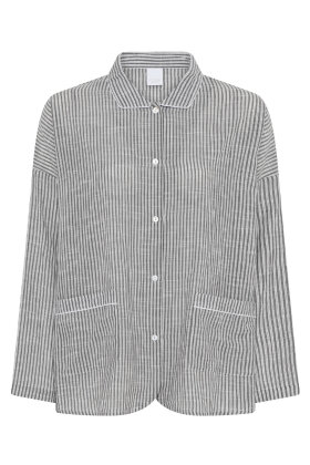 CCDK - Amanda Pyjamas Skjorte - Grå Stribe