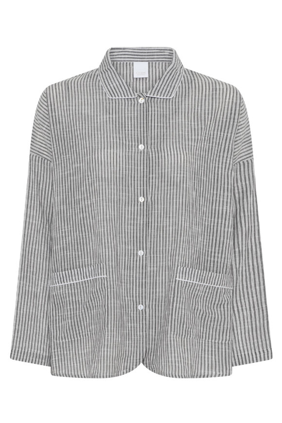 CCDK - Amanda Pyjamas Skjorte - Grå Stribe