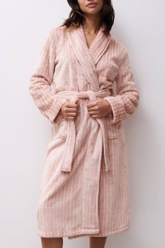 Femilet - Teddy Fleece Kåbe - Rosa & Stribet