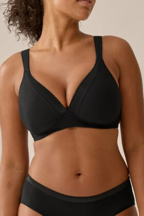 Naturana - Bøjlefri Vatteret Bh - Jacquard - Sort