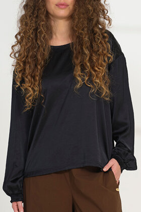 Prepair - Ditte Blouse - Satin - Sort Prepair - Ditte Blouse - Satin - Sort