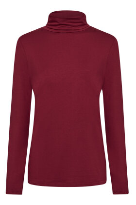 SoyaConcept - SC-Marica 12 - Rullekrave Bluse - Mørkerød SoyaConcept - SC-Marica 12 - Rullekrave Bluse - Mørkerød