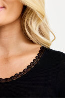 Damella - Uld & Silke Rib T-shirt - Sort Damella - Uld & Silke Rib T-shirt - Sort