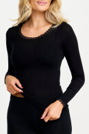 Damella - Uld & Silke Rib T-shirt - Sort Damella - Uld & Silke Rib T-shirt - Sort