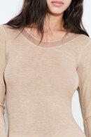 Femilet - Juliana Langærmet T-shirt  - Merino Uld - Sand