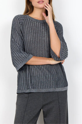 SoyaConcept - SC-Violetta 4 - Sølv Glimmer Bluse - Sort