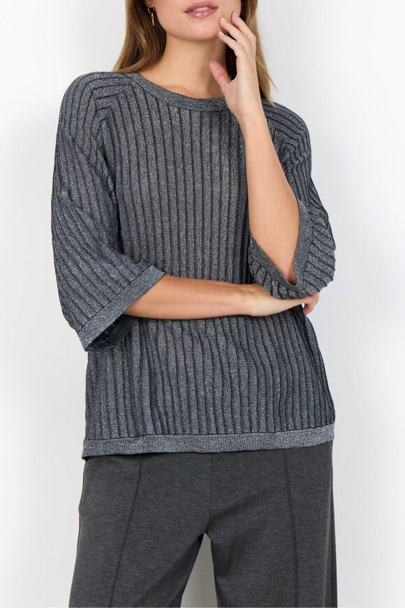 SoyaConcept - SC-Violetta 4 - Sølv Glimmer Bluse - Sort