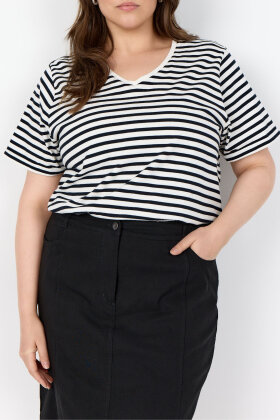Wasabiconcept - WA-Celeste 1 Stribet T-shirt - Sort