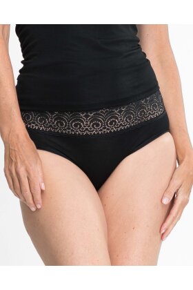 Speidel - Sofia Lace Modal Midislip - Sort Speidel - Sofia Lace Modal Midislip - Sort